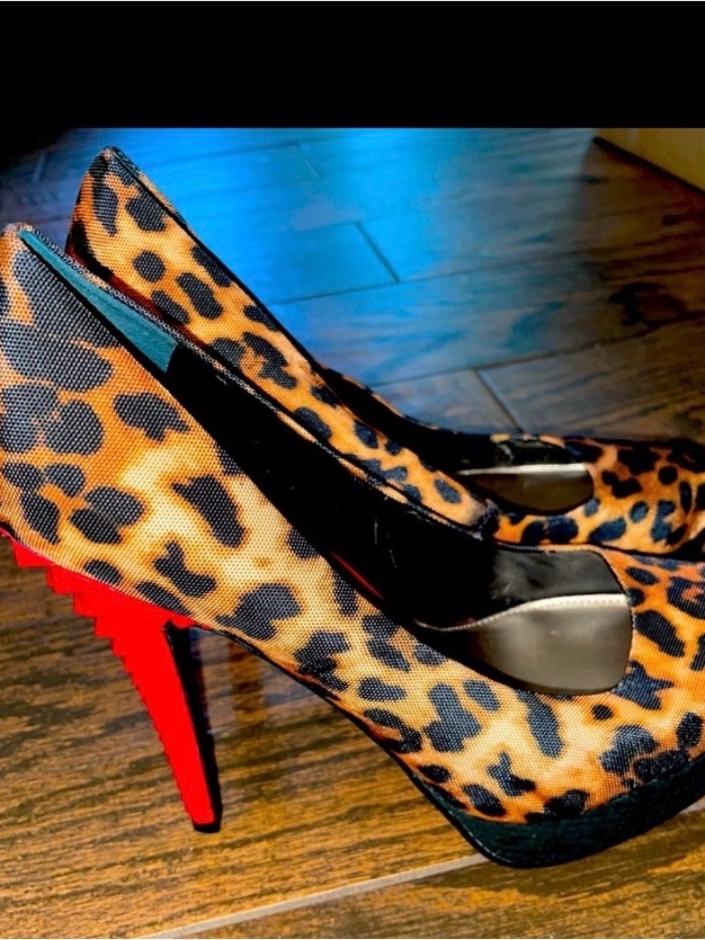 Rachel Roy Leopard Print Pumps with Red Stiletto Heel